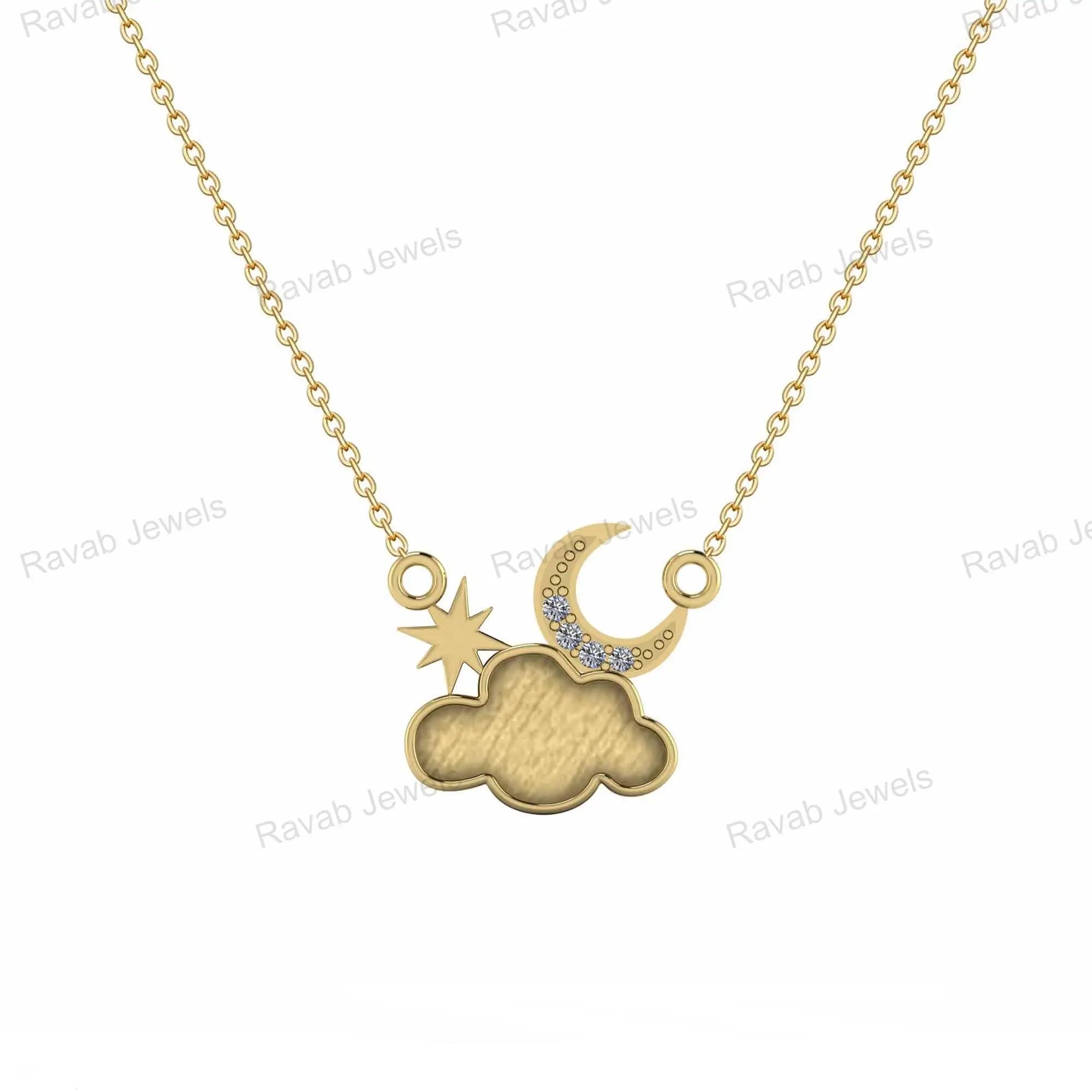 Bonne Qualité Souvenir Vide Résine Cendres Bijoux 925 Sterling Silver 16 "Chaîne Nuage Céleste Lunette Vierge Avec Lune Étoile Collier