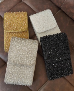 Elegante Bolso de Mano con Solapa y Cuentas para Mujer, Acabado en Piedra, Hecho a Mano, Proveedores de India, Exportadores, Compradores - Product Image 1