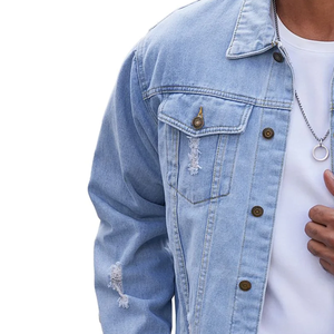 OEM <b>Men</b> <b>Denim</b> <b>Jackets</b> Street wear <b>Men</b> <b>Denim</b> <b>Jackets</b> Custom Print <b>Men</b> <b>Denim</b> <b>Jackets</b> - Product Image 2