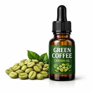 Huile de support de café vert en vrac, pressée à froid, qualité cosmétique, utilisée dans les produits anti-cellulite, anti-âge et de soin corporel, vente en gros - Product Image 1