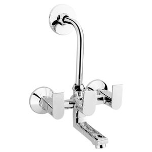 Grifo mezclador de pared 2 en 1 Tikton, duradero, con banda en L, cromado, para agua fría y caliente, sistema de ducha para lavabo de baño - Product Image 1