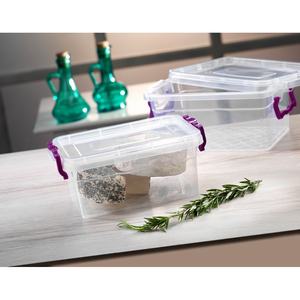 300ml Plastic Storage Container Lid Transparent Rectangular Food Jewelry Organizer <b>Box</b> <b>Lockable</b> Stackable Kitchen Pantry - Product Image 4