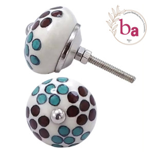 Hermosas perillas de cerámica modernas Hardware de níquel CK 606 Tocador de cocina Armario Cajón de baño Tiradores de manija de gabinete Sala de estar - Product Image 1