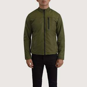 Veste matelassée légère en satin vert Elliot, style streetwear décontracté, à capuche, col montant, fermeture éclair, du XS au 5XL, pour le printemps et l'automne - Product Image 5
