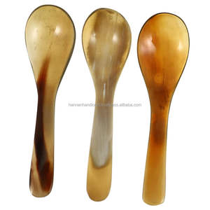 Cuillère en corne de buffle au design simple Mini poignée couleur corne naturelle pièce de qualité supérieure cuillère à épices en buffle - Product Image 4