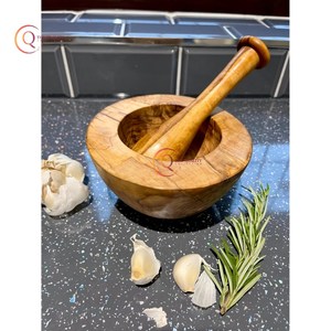 Fabricante de juego de mortero y Maja de madera natural para pimientos, hierba de ajo para trituradora de medicamentos, herramienta de cocina a buen precio - Product Image 2