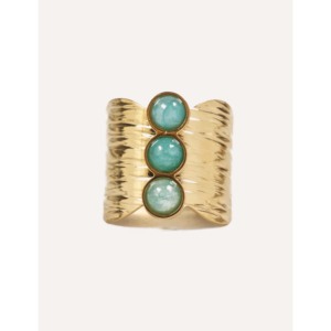 Anello moda YHL R05 in acciaio inox con pietra naturale madreperla Color G madreperla - Product Image 3