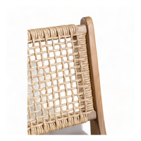 Chaise de salle à manger pliable en bois massif de style Mid-Century Modern avec dossier pour hôtel, chambre, extérieur, salon, jardin