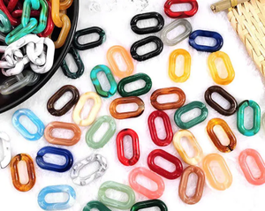 Chaîne de poignée de sac en résine acrylique écologique de haute qualité, chaîne à maillons transparents sans interstices, faite à la main - Product Image 3