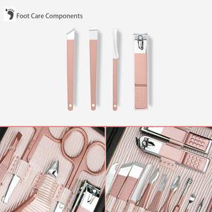 Manicure Set 18 in 1 Professional Pedicure Set <b>Nail</b> Scissors Grooming Kit with Leather Travel <b>Case</b> Pink - Product Image 3
