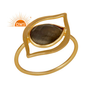 แหวนพลอยลาบราดอไรต์ธรรมชาติชุบทอง18K จากผู้ผลิตเครื่องประดับชั้นดี - Product Image 1