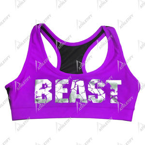 Custom High Support <b>Racerback</b> Sports <b>Bra</b> for Women Soft Breathable Stretch Fabric Sustainable Gym Workout <b>Bra</b> with Simple Style - Product Image 2