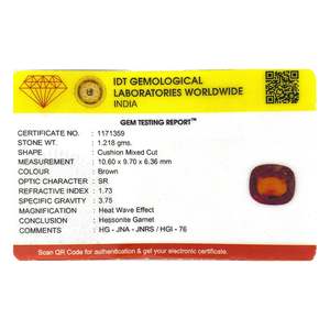 Hessonita (Gomed) Premium de 6.09 Quilates, Corte Ovalado, Gema Natural Facetada y Calibrada, Piedra Suelta con Certificado IGI - Product Image 4