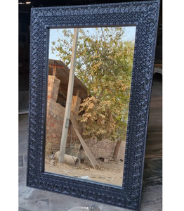 Traditional Design Hand Carved Wooden Wall Mirror Art Decor Eco-Friendly Lightweight Home Decor Living Room Wedding Handmade - Product Image 1