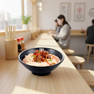 Holesale personalizado 9 pulgadas negro melamina grande apanese ramen <span class=keywords><strong>Noodle</strong></span> <span class=keywords><strong>Bowl</strong></span> - Product Image 2