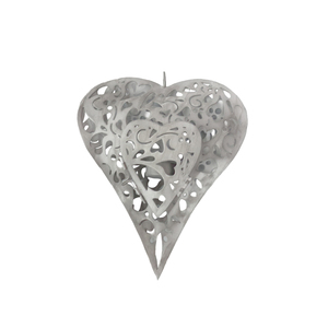 Fabuleux Design Fer Métal Suspendu Coeur Mur Ornement Décoratif Couleur Argent pour La Maison et La Décoration De Noël À La Main En Vrac - Product Image 1