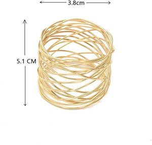 Sortie d'usine Anneaux de serviette en feuille bon marché Anneaux de porte-serviettes en métal doré Anneaux de serviette de mariage pour le dîner - Product Image 5