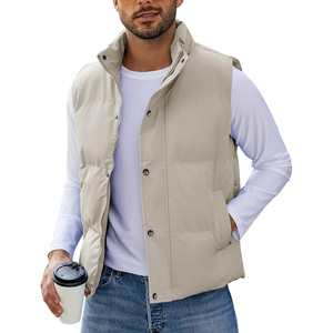 Gilet d'hiver unisexe épais et uni avec fermeture éclair, logo personnalisé, doublure en lin réversible, sans manches, long, avec capuche - Product Image 5