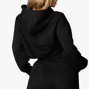 Sweats à capuche tricotés écologiques de haute qualité avec silhouette Streetwear respirante à l'épaule pour logo avant d'hiver - Product Image 5
