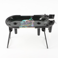 UKETA Mini Kit Set New Multi Function Smoking Accessories Tray Set with Metal Foldable Stand Tin Rolling Tray and Cone Filler