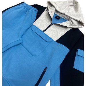 Sudadera de 2 piezas para hombre Quarter Zip Hoodie con pantalones de chándal Jogger Heavy Fleece Material Fleece Outfit - Product Image 3