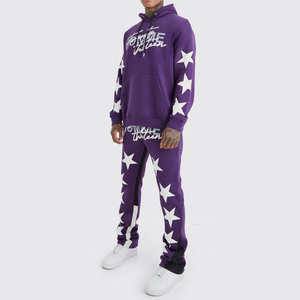 Conjunto Deportivo Personalizado para Hombre de 2 Piezas, Sudadera con Capucha de Felpa de Algodón Premium y Pantalones Jogger Ajustados, Estilo Informal y Relajado - Product Image 1