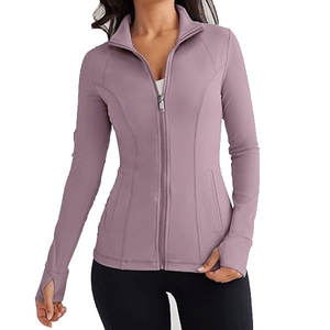 Femmes à la mode léger athlétique fermeture éclair vestes 2025 sweats à capuche Gym Yoga hauts course vêtements d'entraînement avec poche - Product Image 2