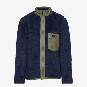 Veste polaire douce coupe-vent avec fermeture éclair complète à col montant pour hommes en vente - Product Image 1