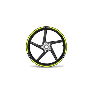 Kit de Tiras Adhesivas Compatibles para Llantas de Motocicleta Yamaha FZ8 Amarillo Fluorescente - Product Image 1