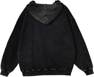 Color sólido Vintage Hoodie Hombres Peso pesado Algodón Fleece Oversized Fit Casual Street Fashion - Product Image 2