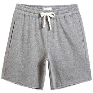 Shorts en molleton de coton épais pour hommes, couleur unie, décontractés, pour la salle de sport, avec cordon de serrage à la taille, coupe ample, bas de vêtements streetwear - Product Image 2