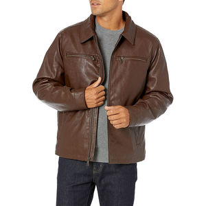 Chaqueta de Cuero para Hombre, Estilo Casual con Cierre, Chaqueta de Negocios para Caballero, Chaqueta para Hombre de Talla Grande - Product Image 4