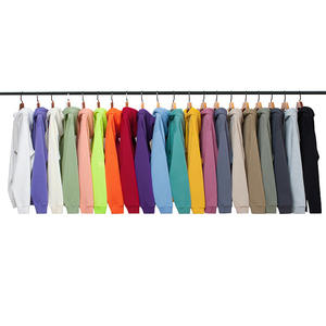 H5521 Automne et Hiver Offres Spéciales Vente en Gros Personnalisé 330 Gsm Coton Mélangé Polaire Doublé Hoodies Plaine Sweats à Capuche Surdimensionnés - Product Image 1