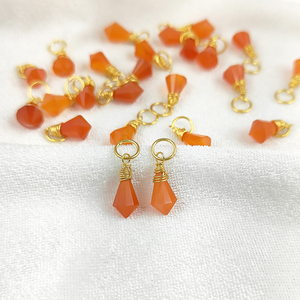 Alambre envuelto cornalina piedra preciosa facetada gota encanto colgante DIY hecho a mano encantos joyería encantos únicos - Product Image 1