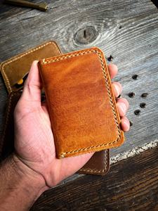 Cartera de cuero de grano completo vertical delgada minimalista para hombre, tarjetero personalizado con bolsillo frontal, tamaño pequeño, 2017 - Product Image 4