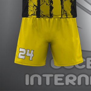 Conjunto de Uniforme de Fútbol Personalizado en Negro, Naranja y Azul Marino, Transpirable, Ligero, 100% Poliéster, Incluye Camiseta y Pantalones Cortos - Product Image 6