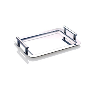Plateau de dattes en acier inoxydable de taille personnalisée de haute qualité Plateau de service de forme rectangulaire au design classique à vendre - Product Image 1
