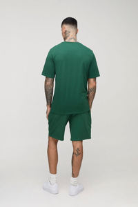 ชุดกางเกงขาสั้นและเสื้อยืดผ้าฝ้าย100% ชุดเสื้อผ้าลำลองโอเวอร์ไซส์สำหรับผู้ชายชุดเสื้อผ้าคู่สำหรับใส่โลโก้แบบกำหนดเอง - Product Image 2