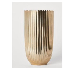 Jardinière d'intérieur dorée brillante de style royal, décoration de sol en métal pour salon avec finition or rose brillant - Product Image 3