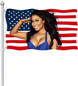 Nicki Min-Aj ธงอเมริกันขนาด3X5ฟุต,ผ้าทอลายธงมินาจสหรัฐอเมริกา