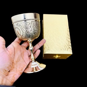 Juego de copas de calidad superior, cobre y latón de lujo de copa de vino, Copas de cóctel de copa de Metal grabadas a mano - Product Image 2