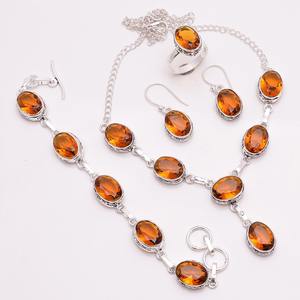 Conjunto de joyas de piedras preciosas de cuarzo cristal natural, conjunto de collar y pulsera, joyería personalizada al por mayor de Plata de Ley 925 - Product Image 4