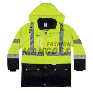 Premium Standard Reflective Bomber <b>Jacket</b> <b>High</b> <b>Visibility</b> Outer Rain Shell Thermal Fleece Zip-Off Sleeves Canvas Quick Dry <b>High</b> - Product Image 6