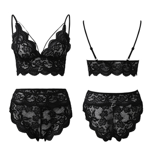 Set Reggiseno e Mutandine in Pizzo a Vita Alta con Spalline Regolabili e Stile Boyshort con Bretelle, Fornitura ODM - Product Image 3