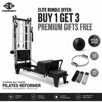 Reformer Pilates Professionnel Portable en Aluminium Noir, Cadillac Tower Commercial, Lit de Pilates pour la Rééducation Physique et les Studios de Gymnastique