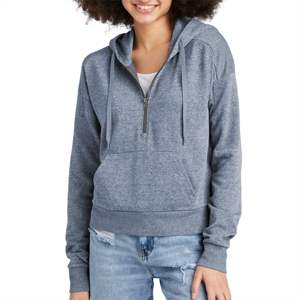 <b>Women</b> Half-Zip <b>Fleece</b> <b>Navy</b> Hoodie - Warm and Casual Hoodie for Lounging, Running, and Outdoor Workouts in Cooler Weather - Product Image 6