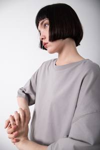 ผู้หญิงขนาดใหญ่พอดีหน้าจอพิมพ์เสื้อยืดสีที่กำหนดเองที่มีคุณภาพสูงผ้าฝ้าย100สบายๆ180-280แกรมรายการ OEM - Product Image 4