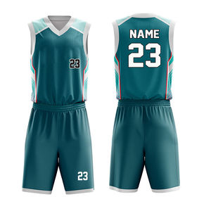 ชุดกีฬาบาสเก็ตบอลชุดบาสเก็ตบอลคอวีผ้าตาข่ายแท้ปักลายแนววินเทจ - Product Image 1