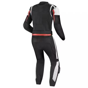 Traje de motocicleta de carreras de cuero Verde Negro gris de dos piezas para hombre, ropa deportiva transpirable de talla grande, resistente al desgaste - Product Image 4