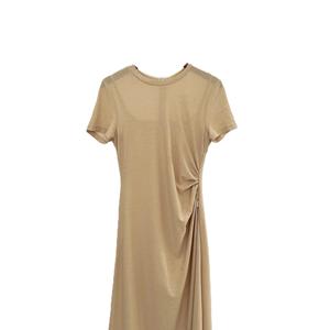 Vestido de moda de 2 capas para mujer con un lado cintura imperio patrón sólido antiestático para caminar o viajar en verano - Product Image 2